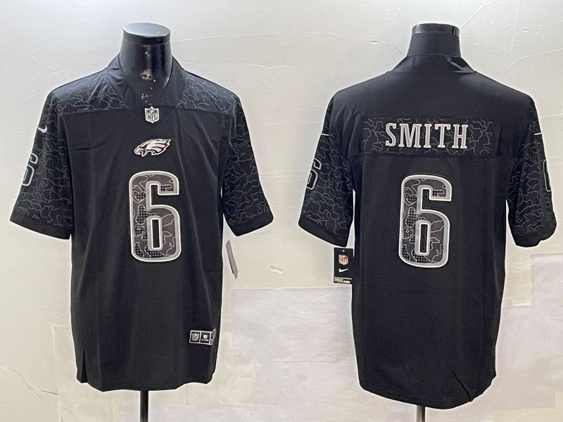 Men Philadelphia Eagles #6 Smith Black 2025 Nike Vapor Limited NFL Jersey style 1